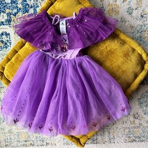 **Moving Sale** Disney Frozen II 2 Little Girls Anna Dress with Tulle Neck Wrap
